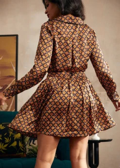 BTC Playful Past Long Sleeve Blouse Golden Hour Geo Clearance