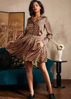 BTC Playful Past Long Sleeve Blouse Golden Hour Geo Clearance