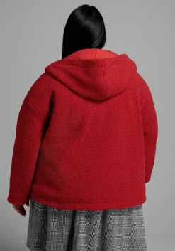 ModCloth Plush On You Teddy Jacket Red Teddy Online