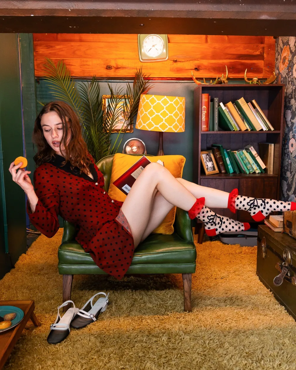 Polka Dot Bow Ruffle Sheer Crew Sock Online