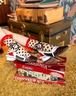 Polka Dot Bow Ruffle Sheer Crew Sock Online