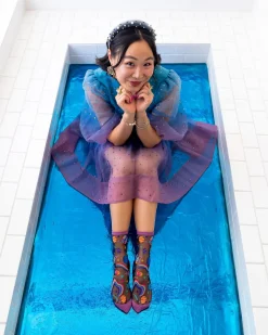 Pop Art Planets Black Sheer Crew Sock Best