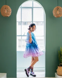 Pop Art Planets Black Sheer Crew Sock Best