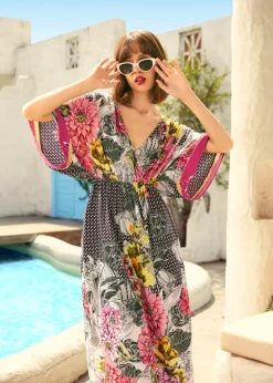 Postcards from Paradise Maxi Dress Obsidian Tile New