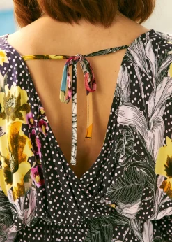 Postcards from Paradise Maxi Dress Obsidian Tile New