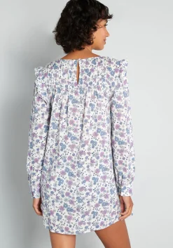 Shaoxing Lidong Trading Co Prairie Doll Mini Dress White Floral Online