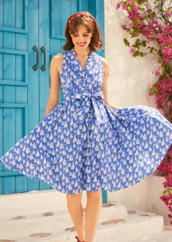 Pressed & Best Shirt Dress Skipper Blue New