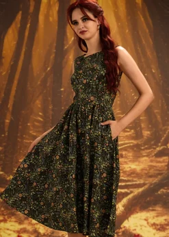 Pumpkin Foliage Midi Dress Clearance