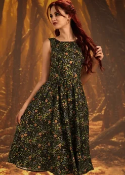 Pumpkin Foliage Midi Dress Clearance