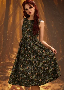 Pumpkin Foliage Midi Dress Clearance