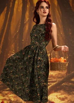 Pumpkin Foliage Midi Dress Clearance
