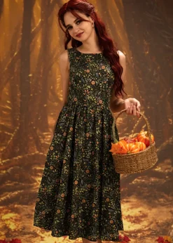 Pumpkin Foliage Midi Dress Clearance