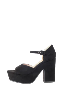 Quill Suede Platform Heels BLACK MICRO