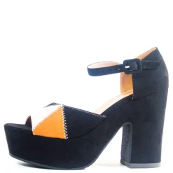 Quilted Patchwork Platform Heels Sale