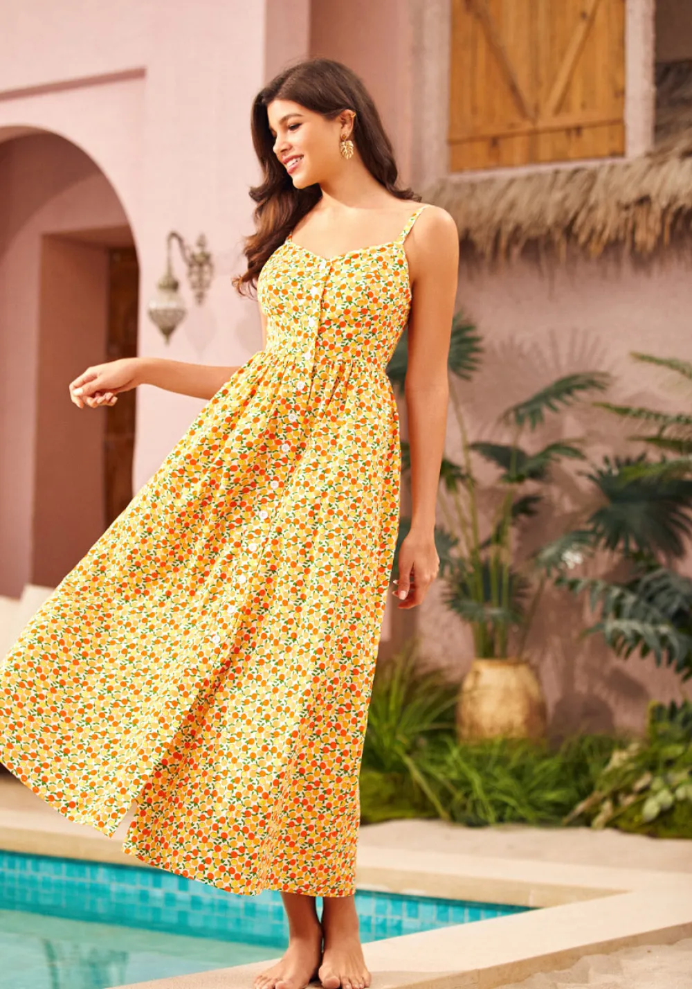 Quite Clearly Charismatic Midi Dress Orange Blossom Best