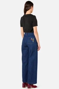 Raspberry Embroidered Jean Sale