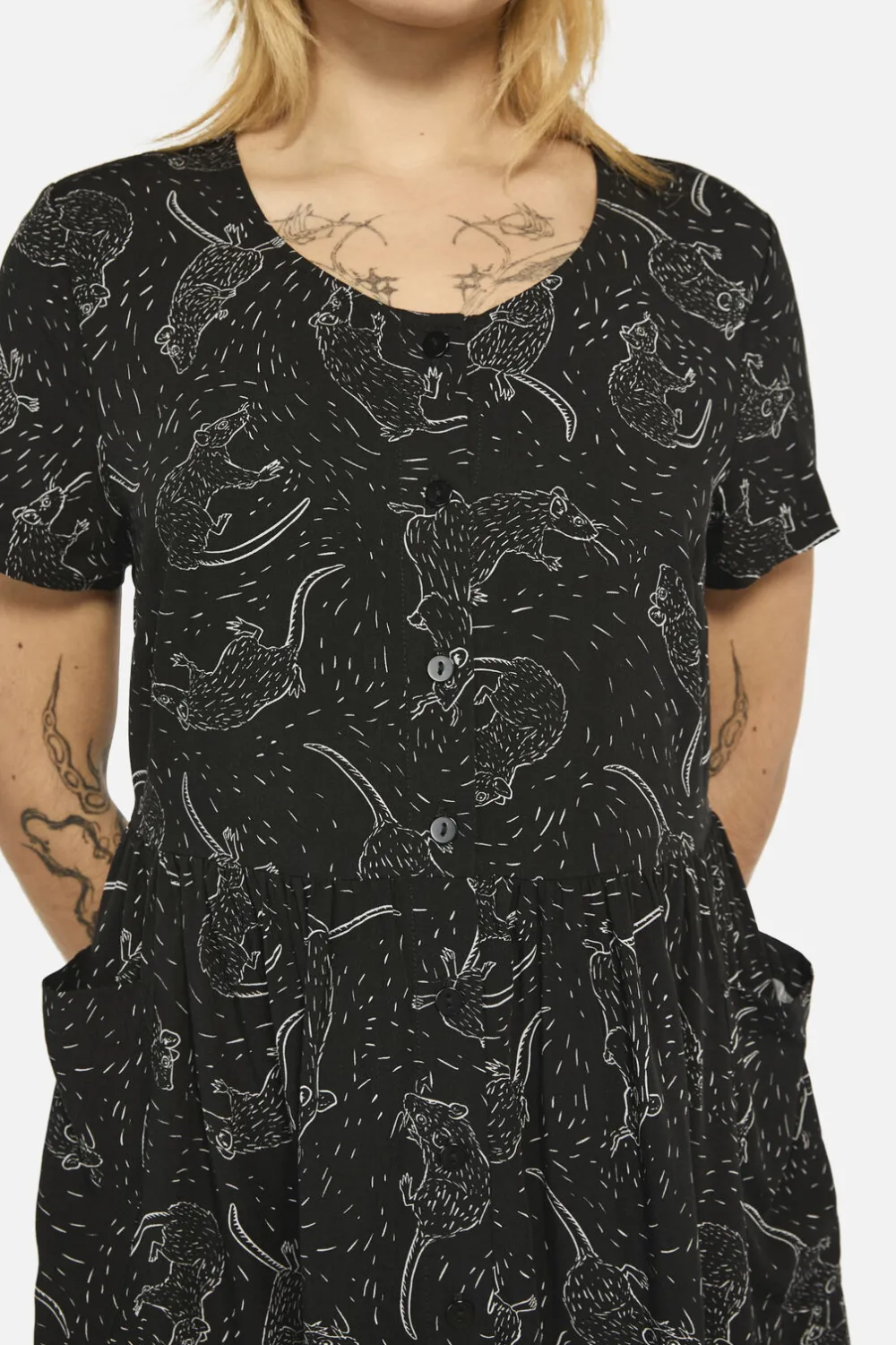 Ratbag Short Sleeved Grunge Dress New