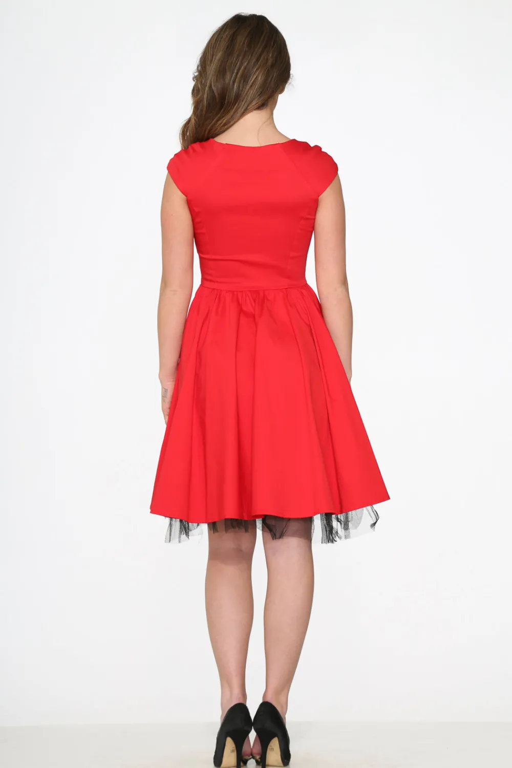 Red & Black Trim Swing Dress Best