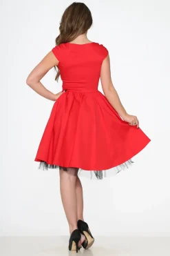 Red & Black Trim Swing Dress Sale