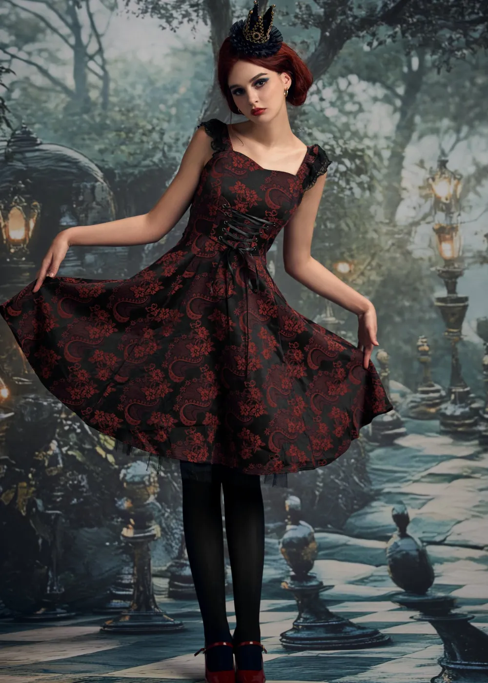 Red Byzantine Swing Dress Sale
