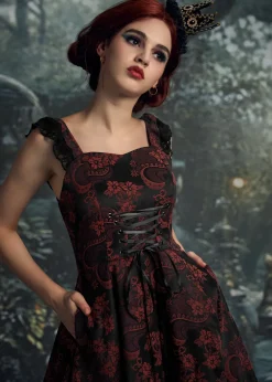 Red Byzantine Swing Dress Sale