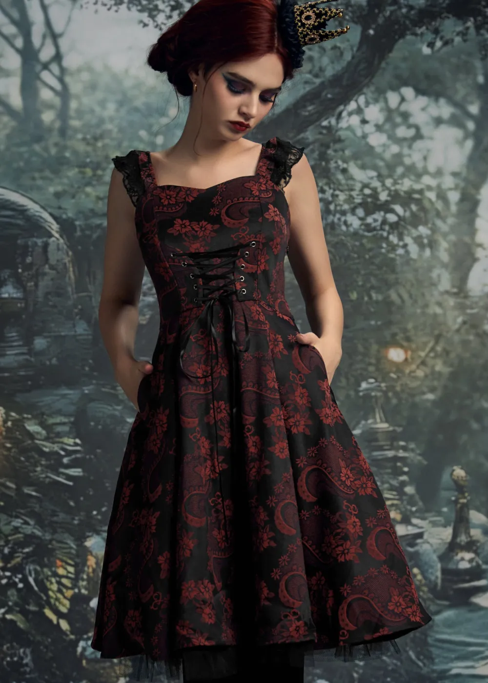 Red Byzantine Swing Dress Sale