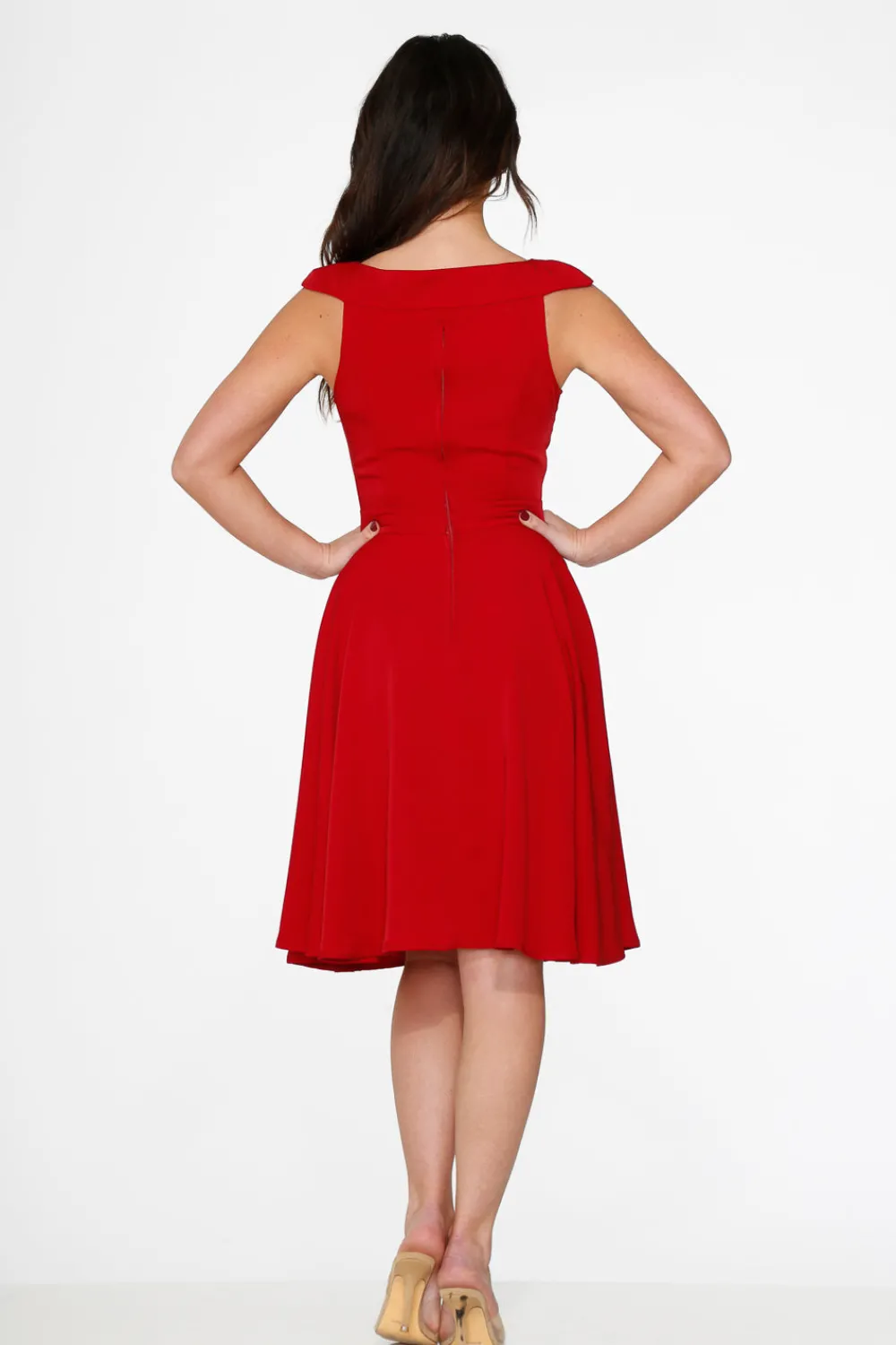 Red Occasional Swing Dress New