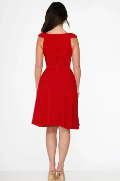 Red Occasional Swing Dress New