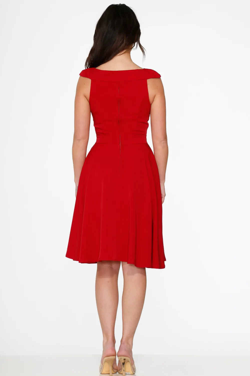 Red Occasional Swing Dress New