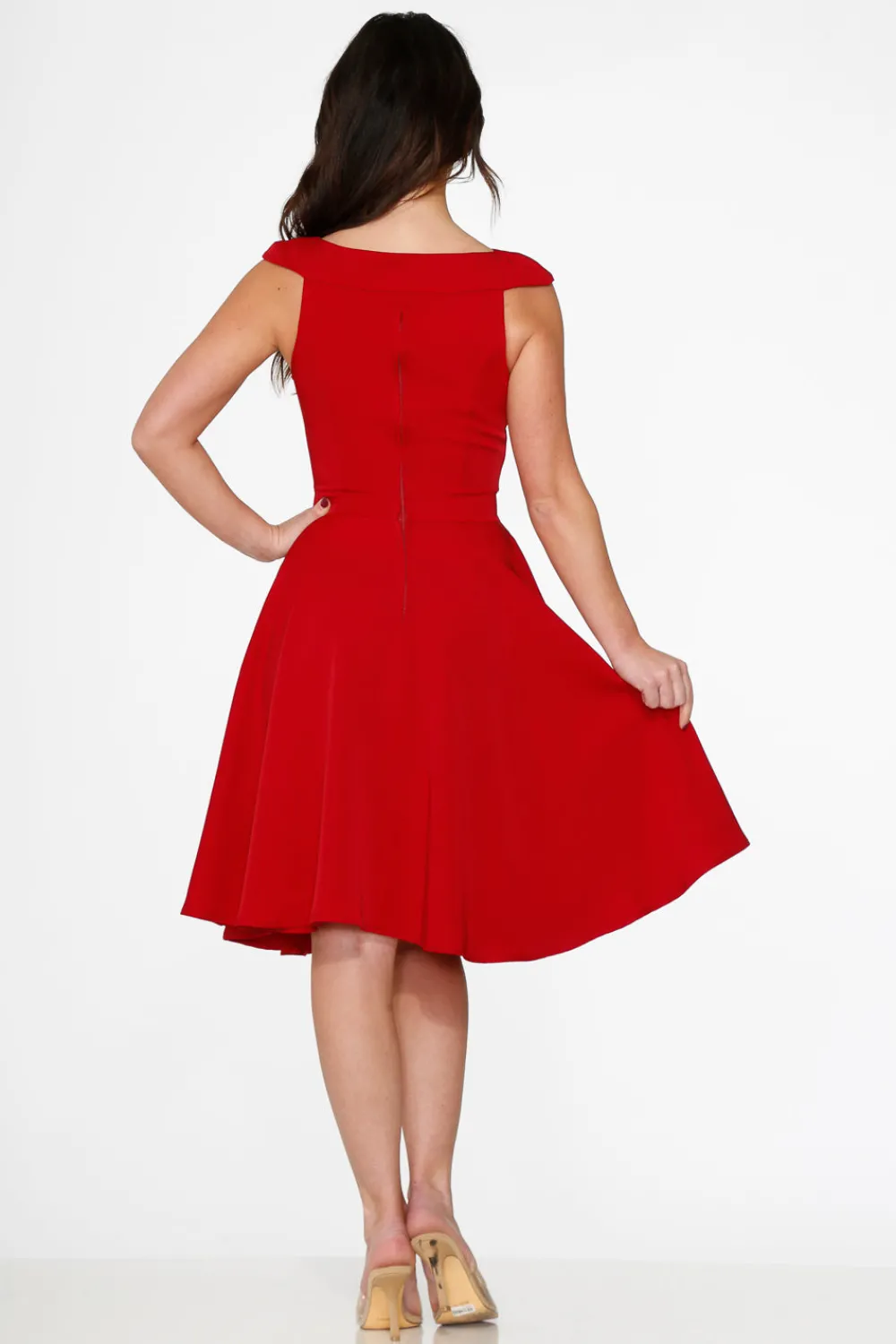 Red Occasional Swing Dress New