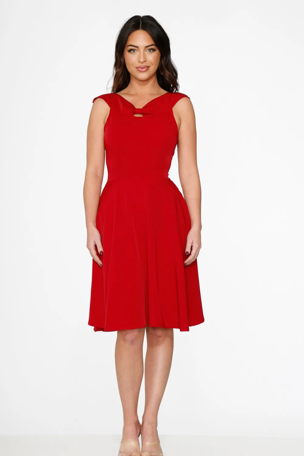 Red Occasional Swing Dress New