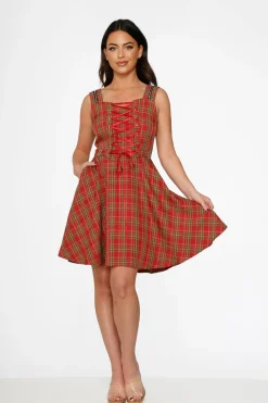Red Plaid Swing Dress Best