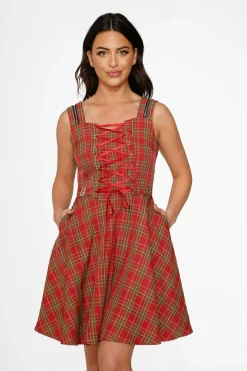 Red Plaid Swing Dress Best