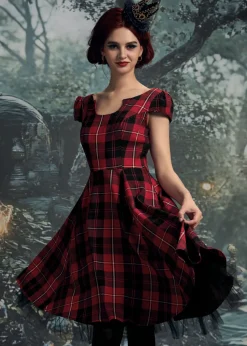 Red Plaid Swing Dress
