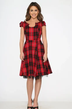 Red Plaid Swing Dress