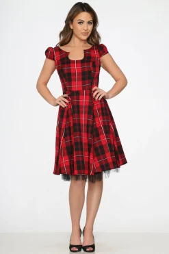Red Plaid Swing Dress