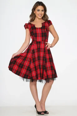 Red Plaid Swing Dress