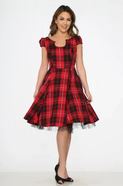 Red Plaid Swing Dress