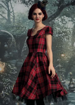 Red Plaid Swing Dress