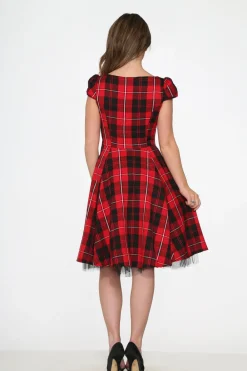 Red Plaid Swing Dress