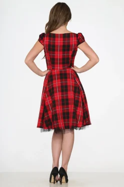 Red Plaid Swing Dress