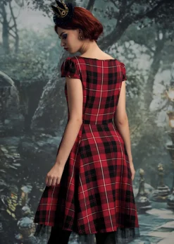 Red Plaid Swing Dress