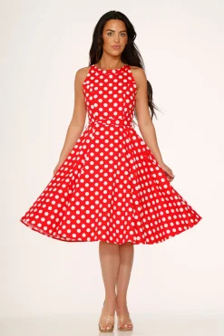 Red Polka Dot Swing Dress Online