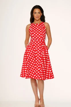 Red Polka Dot Swing Dress Online
