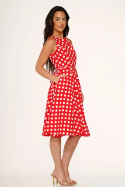 Red Polka Dot Swing Dress Online