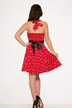 Red Violin Halter Swing Dress Clearance