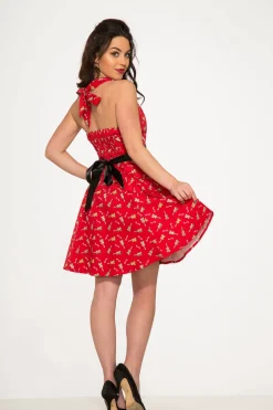 Red Violin Halter Swing Dress Clearance