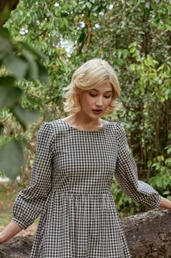 Renae Check Midi Dress Outlet