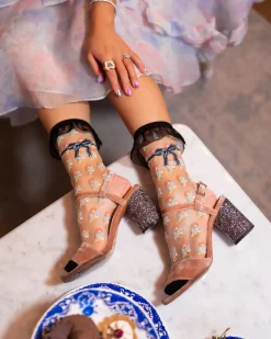 Repeat Floral Ruffle Sheer Crew Sock Online