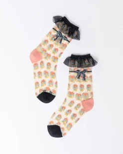 Repeat Floral Ruffle Sheer Crew Sock Online
